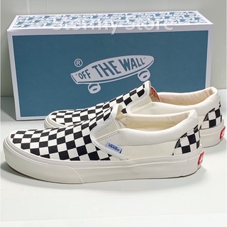 [1:1 -Box Xanh] Giày Thể Thao Lười Slip On Caro Đen Trắng Nam Nữ