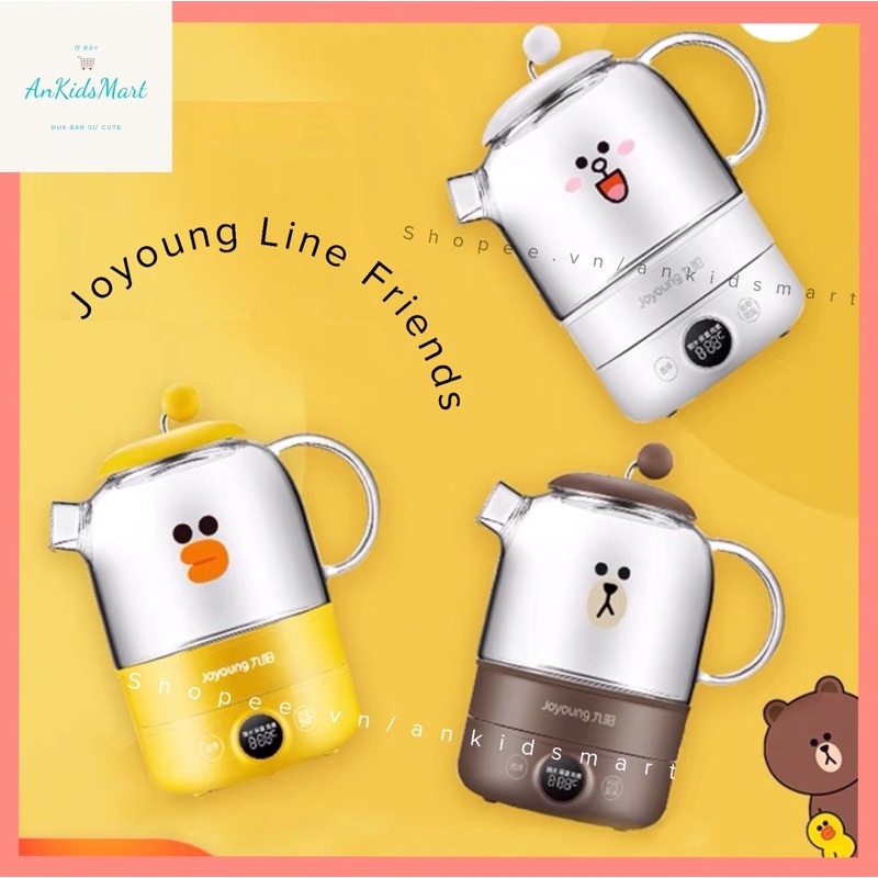 Ấm siêu tốc/ Ấm pha trà Hello Kitty KO8-D601XK Joyoung Line Friends