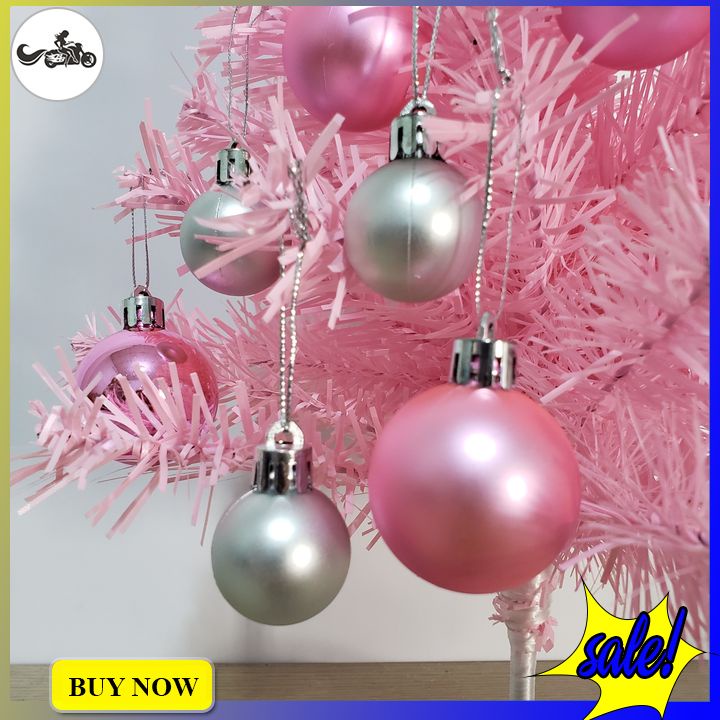 Cây thông Noel màu hồng 60cm full phụ kiện trang trí nhà, cửa hàng, bàn làm việc....lung linh hơn