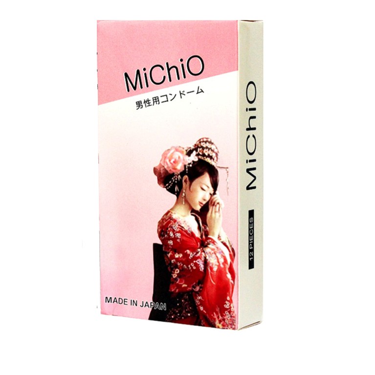 Bao cao su MiChiO gân gai co dãn linh hoạt - hộp 12 chiếc - Nhật Bản