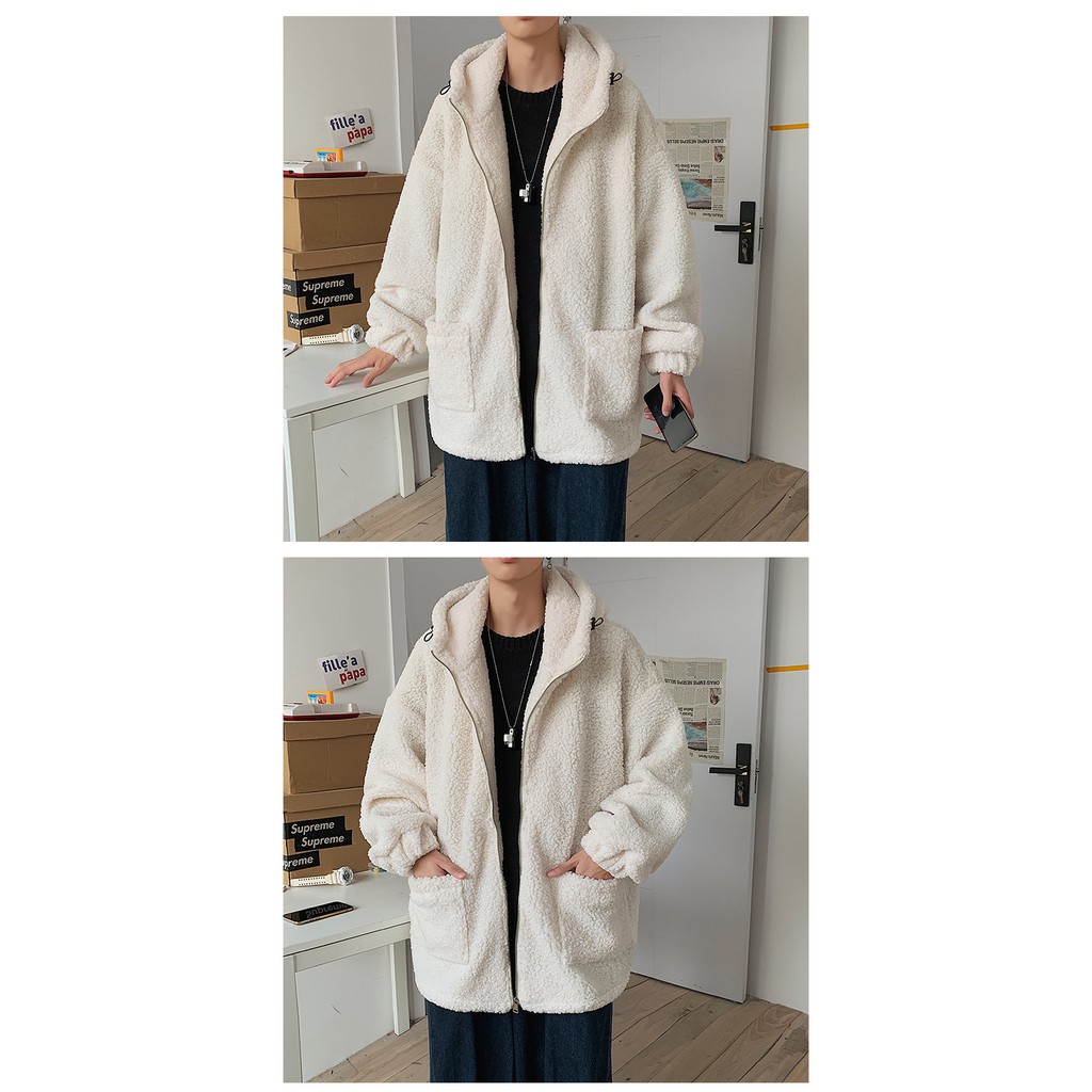 [Mã SKAMSALE06 giảm 10% TỐI ĐA 100K đơn 150K] Áo Khoác Len Lông Cừu Dày Dặn Thời Trang Mùa Đông Cho Nam Giới | BigBuy360 - bigbuy360.vn