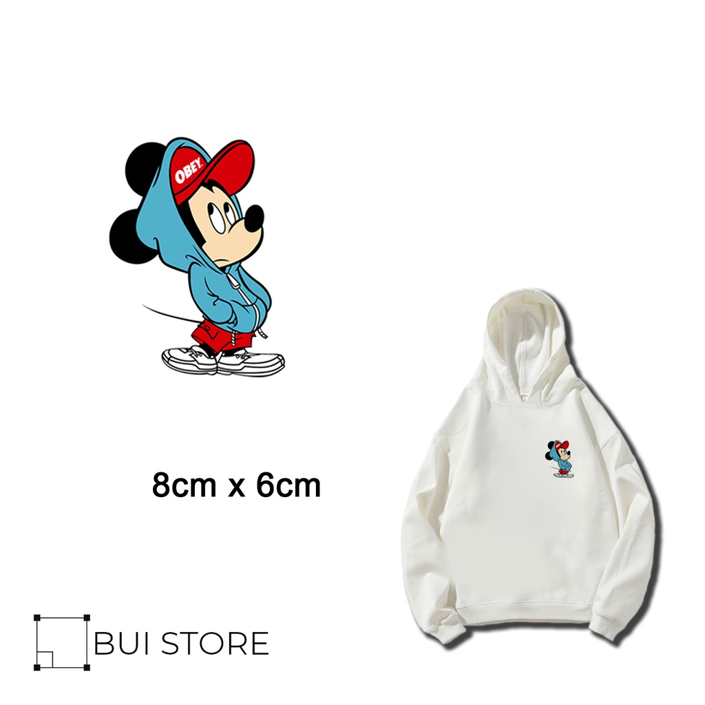 Miếng dán ủi truyền nhiệt offset trang trí quần áo hình MICKEY MINI 02