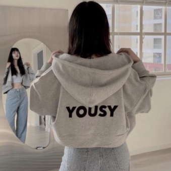 Áo khoác nỉ croptop yousy cá tính nữ 🎁 Nana's House - FREESHIP 🎁 Hoodie nỉ crt form cá tính vintage nữ