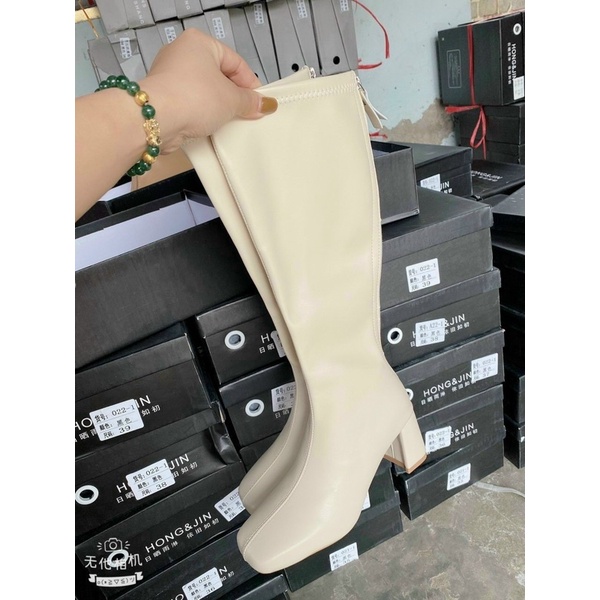 Boot Nữ Bốt Đùi Da Khoá Sau Gót Vuông 5cm | BigBuy360 - bigbuy360.vn