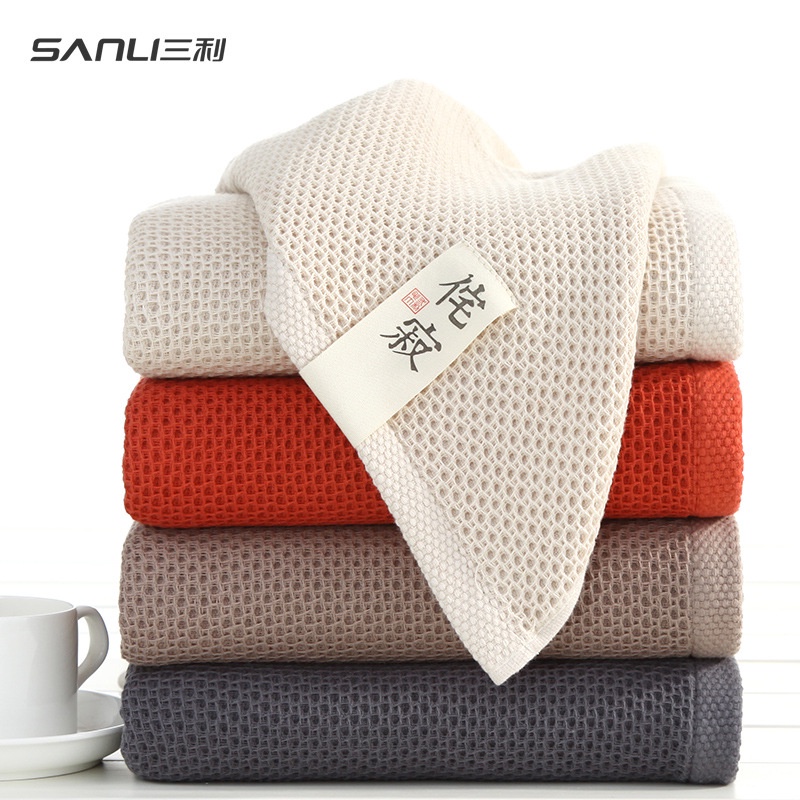 Khăn Tắm Cotton Dày Dặn Siêu Thấm Hút Họa Tiết Tổ Ong Phong Cách Mới