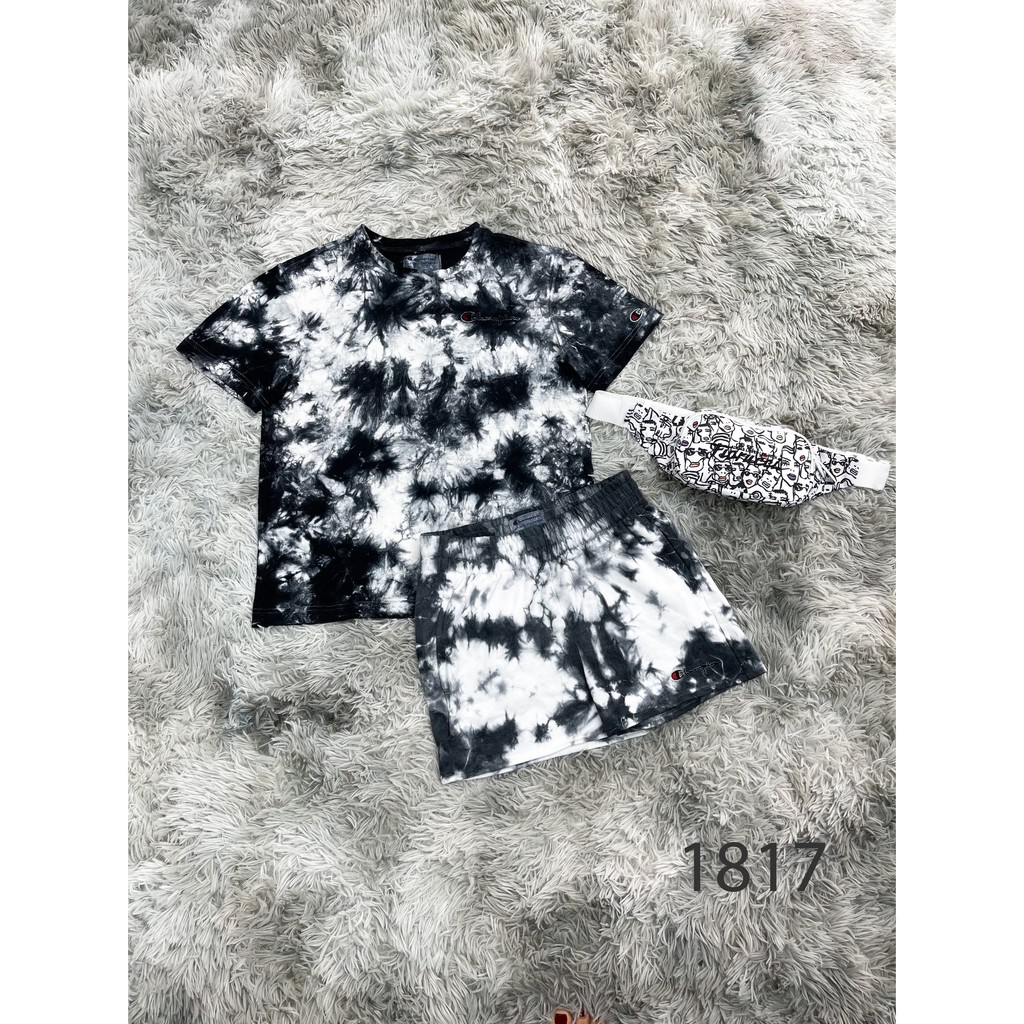(HÀNG XUẤT XỊN) Quần short phối màu loang 1817 CHAM TYE DYE  Made in Cam/bo/dia full-tag-code