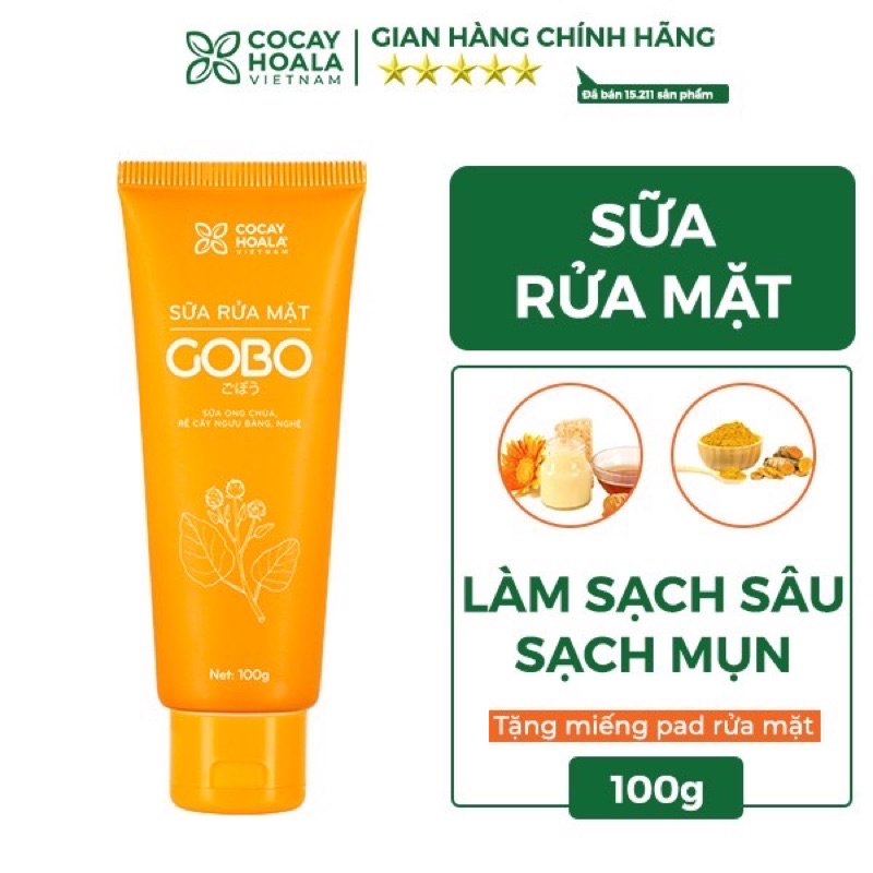 Sữa rửa mặt Gobo làm sạch sâu Cỏ Cây Hoa Lá 100g