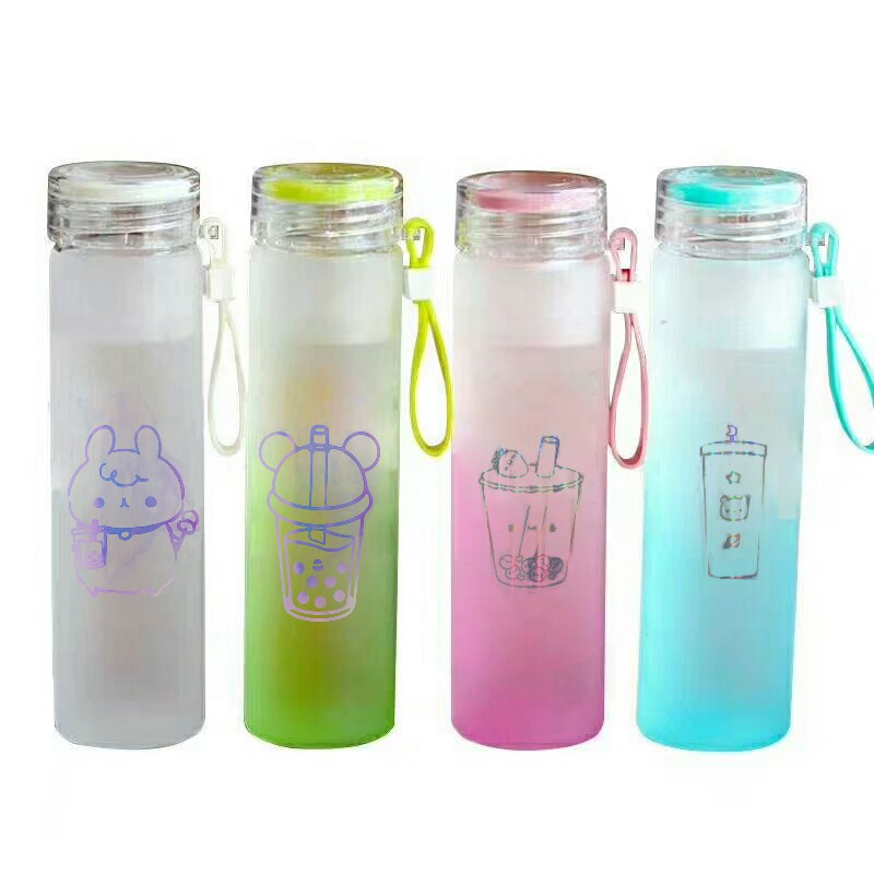 Bình nước màu loang trà sữa BNML19 bình nước hologram boba tea thần tượng 500ml