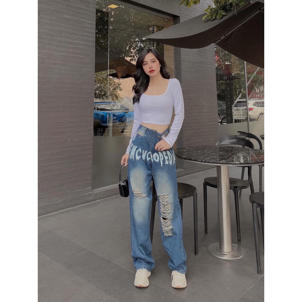 Áo Croptop,Croptop Tay Dài Cổ Vuông Chất Thun Dày Dặn