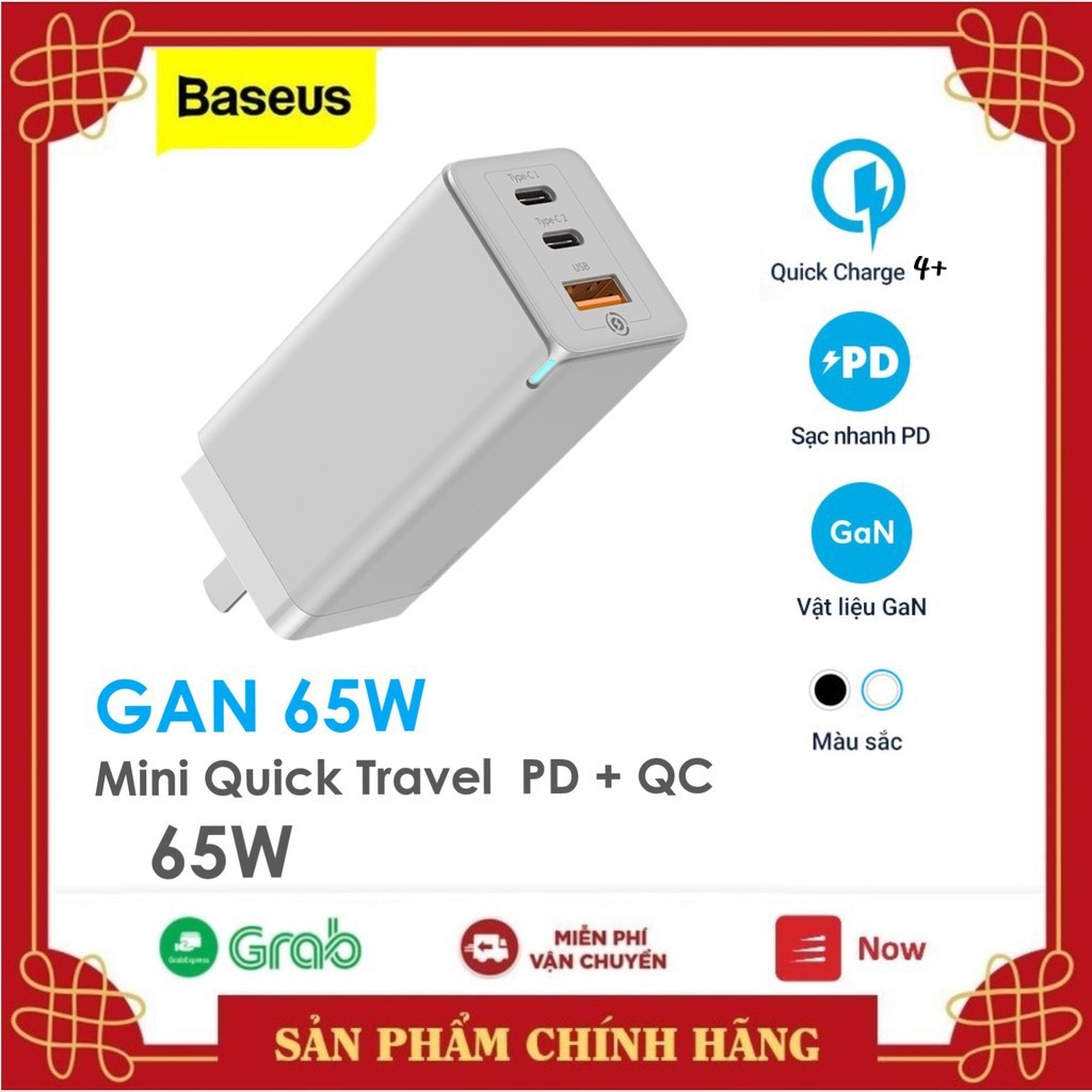 Bộ sạc nhanh thế hệ mới Baseus GaN2 Pro 65W Mini Travel Quick Charger  GaN 65W / GaN 65W Lite  /45W  cho Smartphone | BigBuy360 - bigbuy360.vn