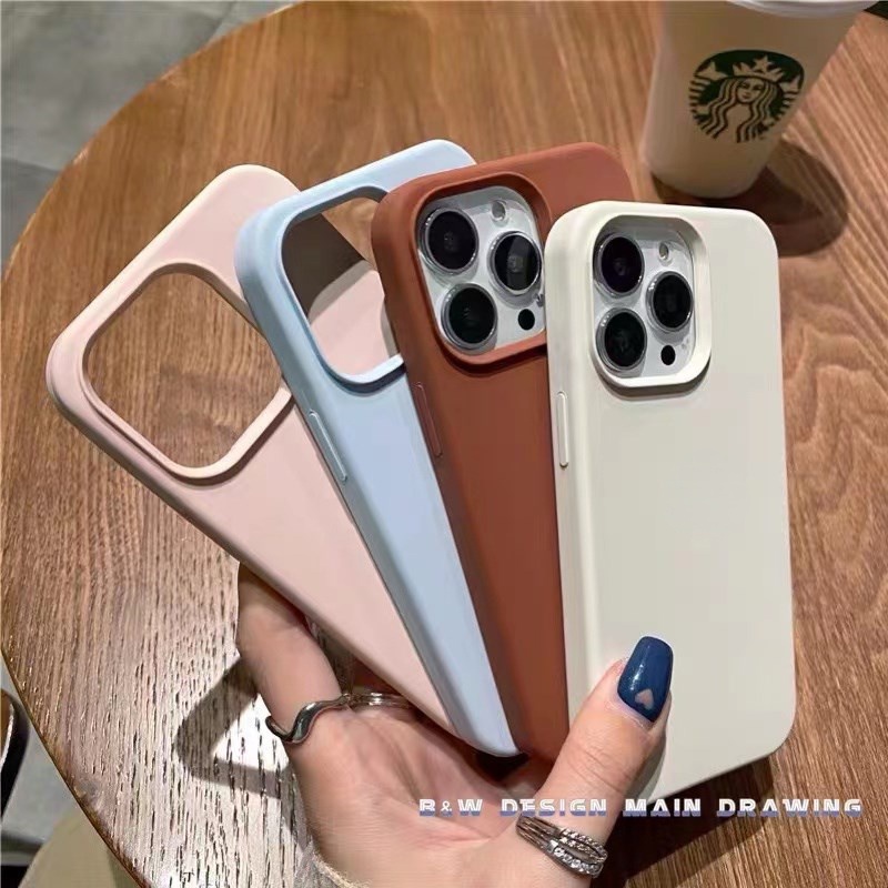 Ốp Điện Thoại Silicon Chống Sốc/Trượt Màu Trơn Đơn Giản Thời Trang Cho compatible for iPhone14 Pro Max 13 Pro Max X XS Max XR 13 Pro Max 12 11 Pro Max SE2 7 8+