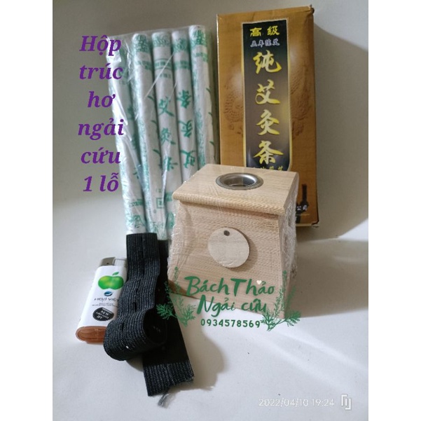 Hộp trúc cứu ngải cao cấp 1 lỗ+ hộp 10 nhang ngải cứu .Dùng hơ điếu ngải cứu, nhang ngải.