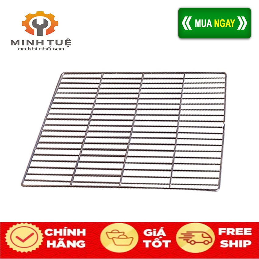 Vỉ nướng than hoa inox chuyên dùng trên máy nướng thịt mini kích thước 40x30cm - CƠ KHÍ MINH TUỆ