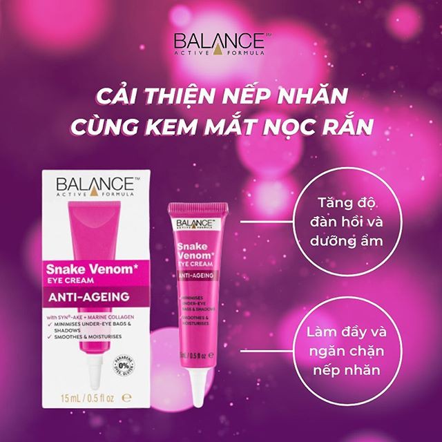 [HÀNG CHÍNH HÃNG] Kem Dưỡng Da Vùng Mắt Balance Snake Venom Eye Cream Anti-Ageing 15ml | BigBuy360 - bigbuy360.vn