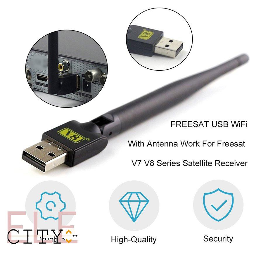 Đầu Thu Sóng Vệ Tinh 107ele Freesat Usb Wifi Có Ăng Ten Cho Freesat V7 V8