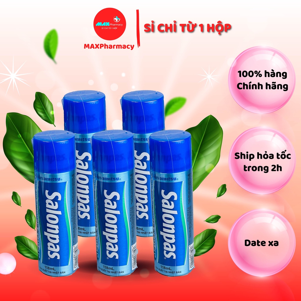 Xịt lạnh giảm đau nhanh SALONPAS JET SPRAY Sản Xuất tại Nhật Bản Chai 118ml - Maxpharmacy