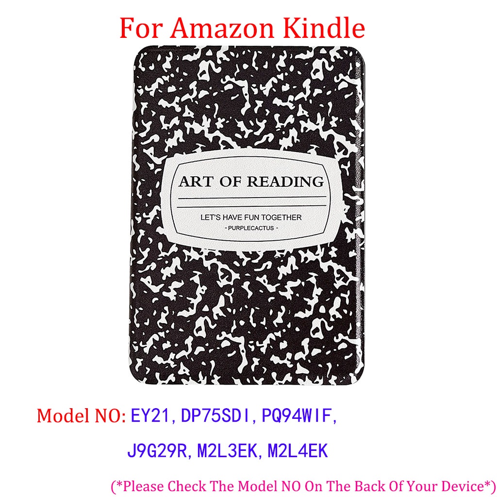 Ốp Điện Thoại Da PU Có Dây Đeo Cổ Tay In Họa Tiết Bò Sữa Cho Amazon kindle paperwhite 1 2 3 10th 6 inch Basic 5th Generation 11th 2021