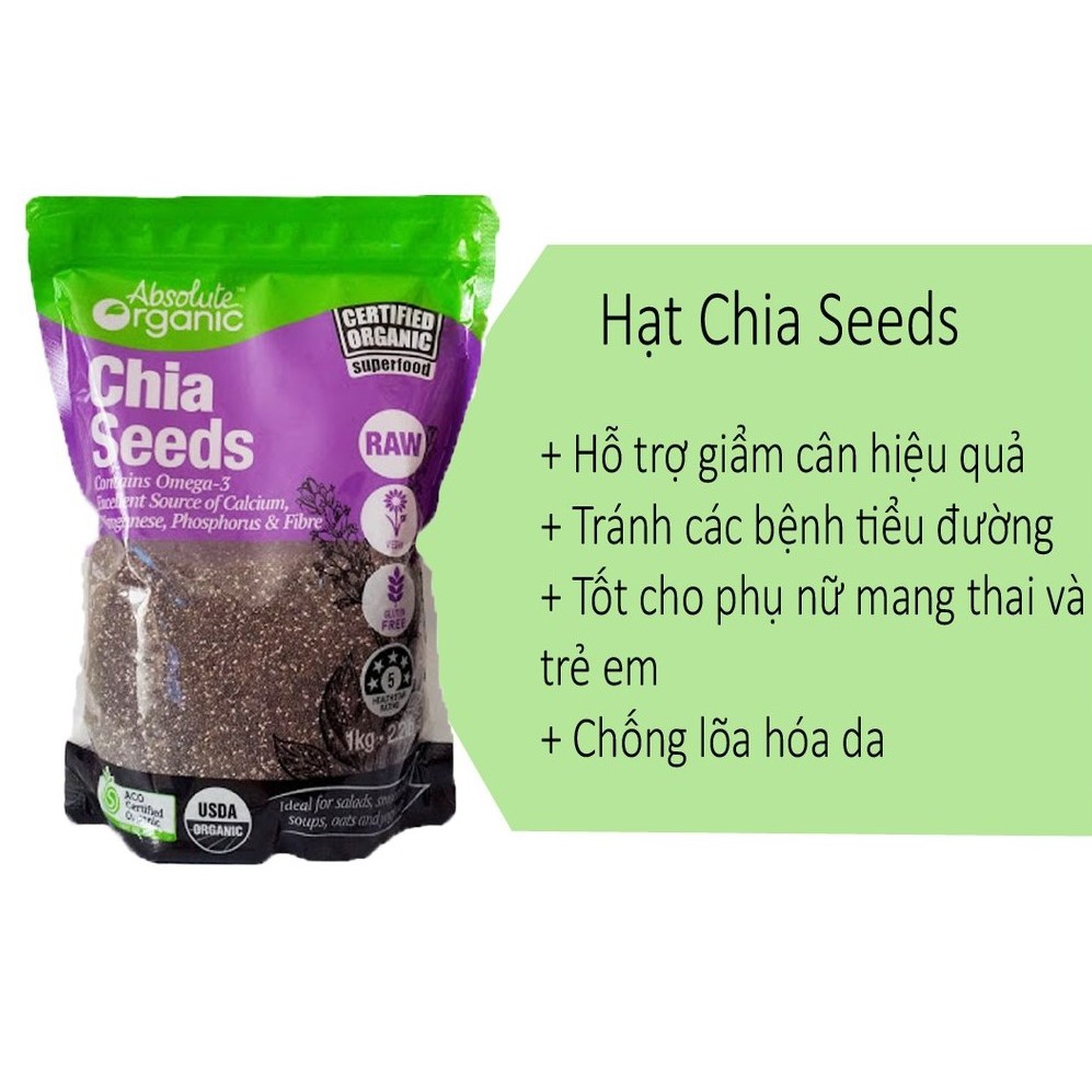 Hạt Chia Úc 1KG Absolute Organic Hữu Cơ