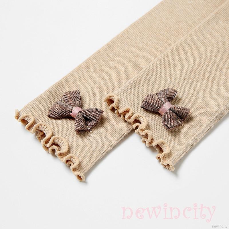 Quần legging đính nơ phong cách Hàn Quốc cho bé gái