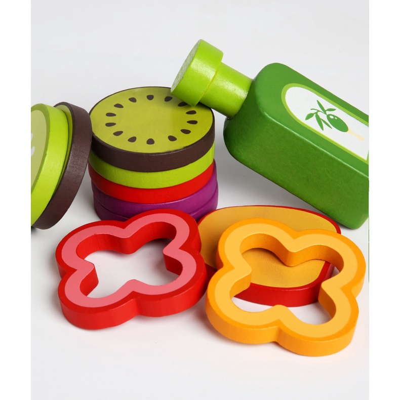 Bộ đồ chơi gỗ salad hoa quả, rau củ bằng gỗ toystore FUDAER
