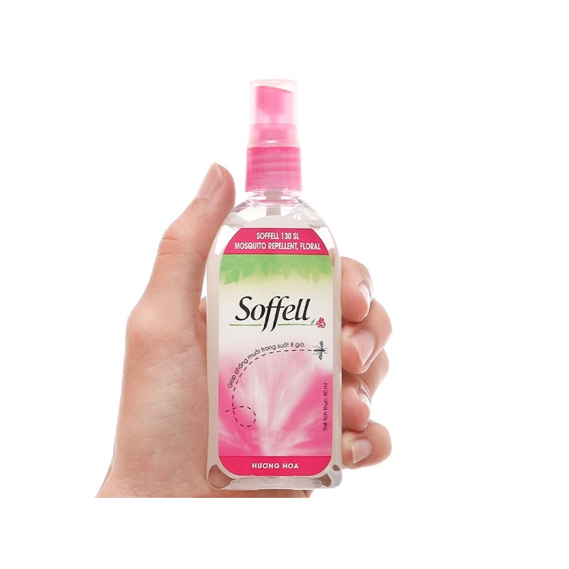 Xịt muỗi Soffell hương hoa 80ml
