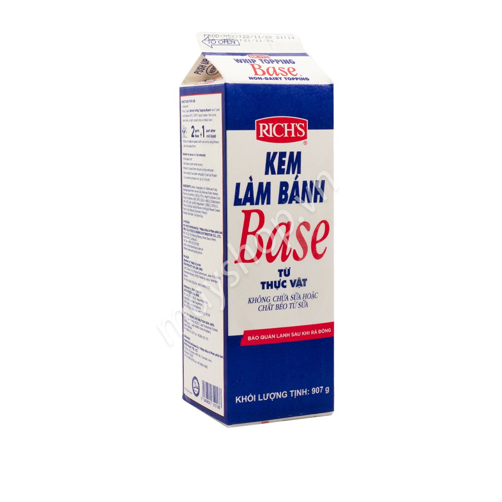 Kem sữa Topping Richs Base (907g) - [Chỉ ship Hỏa tốc tại HN]