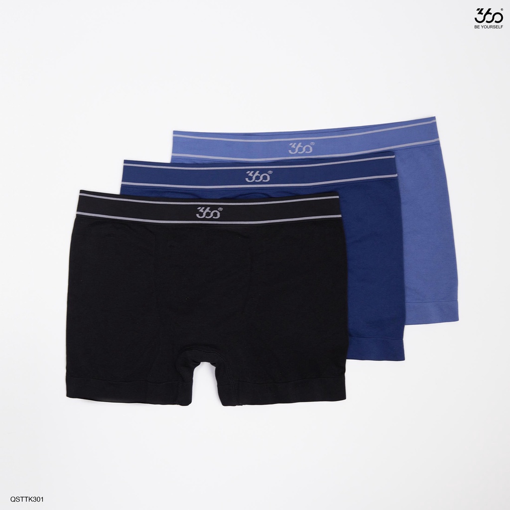 Quần lót boxer nam dáng trunk màu trơn thương hiệu 360 Boutique chất liệu cotton cao cấp - QSTTK301