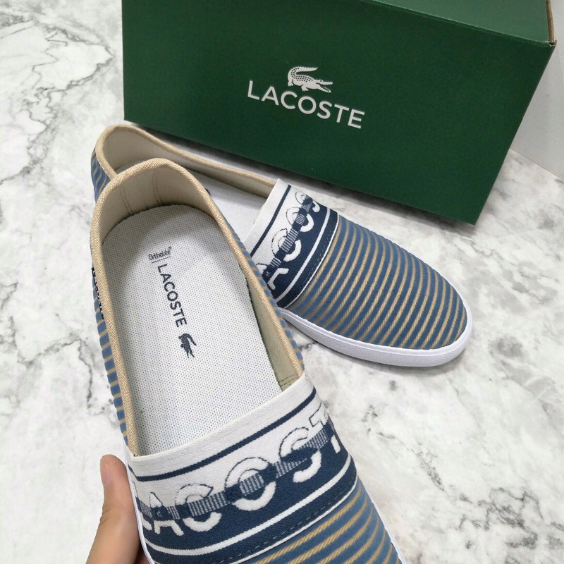 Giày lười Lacoste nam kẻ sọc phối màu siêu xinh thời trang cao cấp mẫu mới năm nay