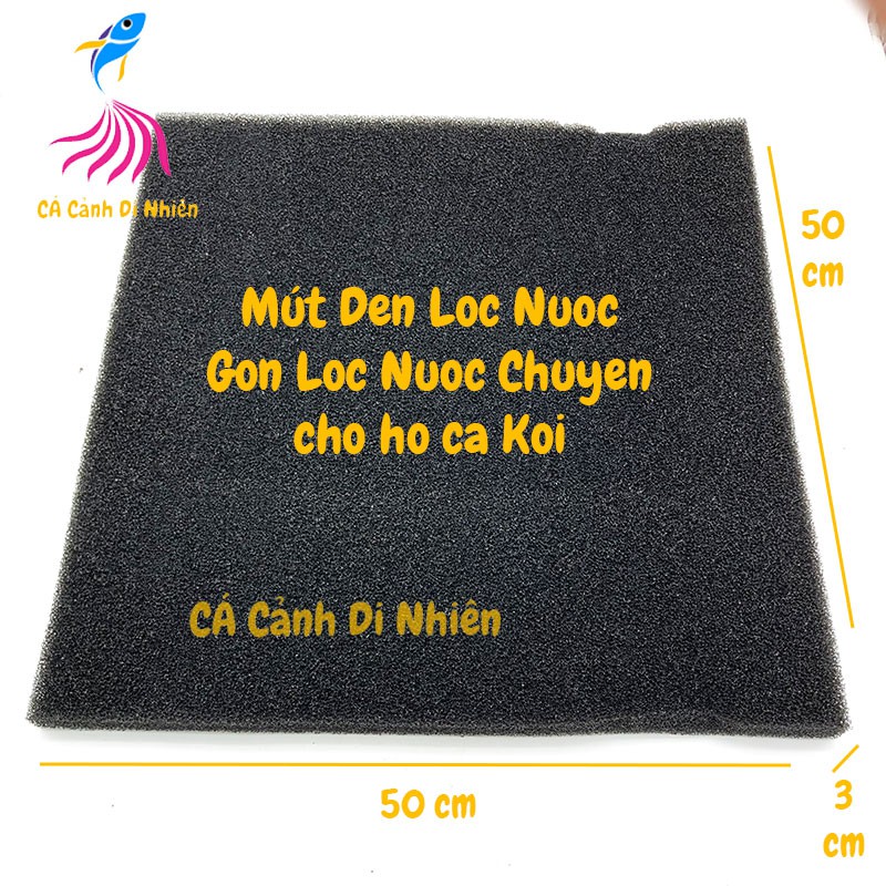 Mút đen lọc nước - Bông gòn lọc hồ cá Koi vuông 50 cm