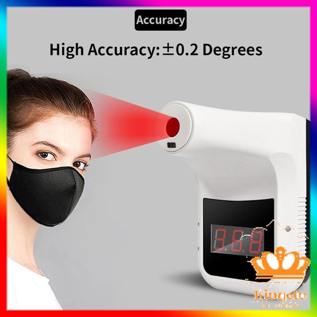 [Mới] Non-Contact Thermometer Wall-Mounted Infrared Forehead Digital Temperature Fever Alarm Accurate Instant Reading LCD Display