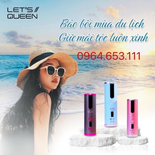 Máy làm tóc LET’S QUEEN, [CHÍNH HÃNG ] Máy uốn tóc tự xoay Let's Queen S100 Hàn Quốc