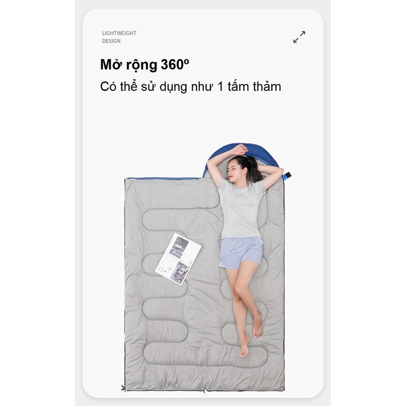 Túi ngủ du lịch, cắm trại, dã ngoại BSWOLF - SL010. Polyester 190T chống thấm.