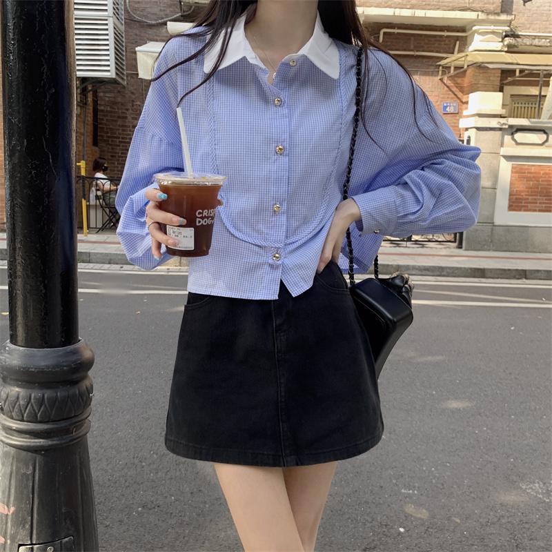 Áo Sơ Mi Tay Dài Cổ POLO Lưng Cao Thiết Kế Mới Thời Trang Dành Cho Mùa Thu  tao bao