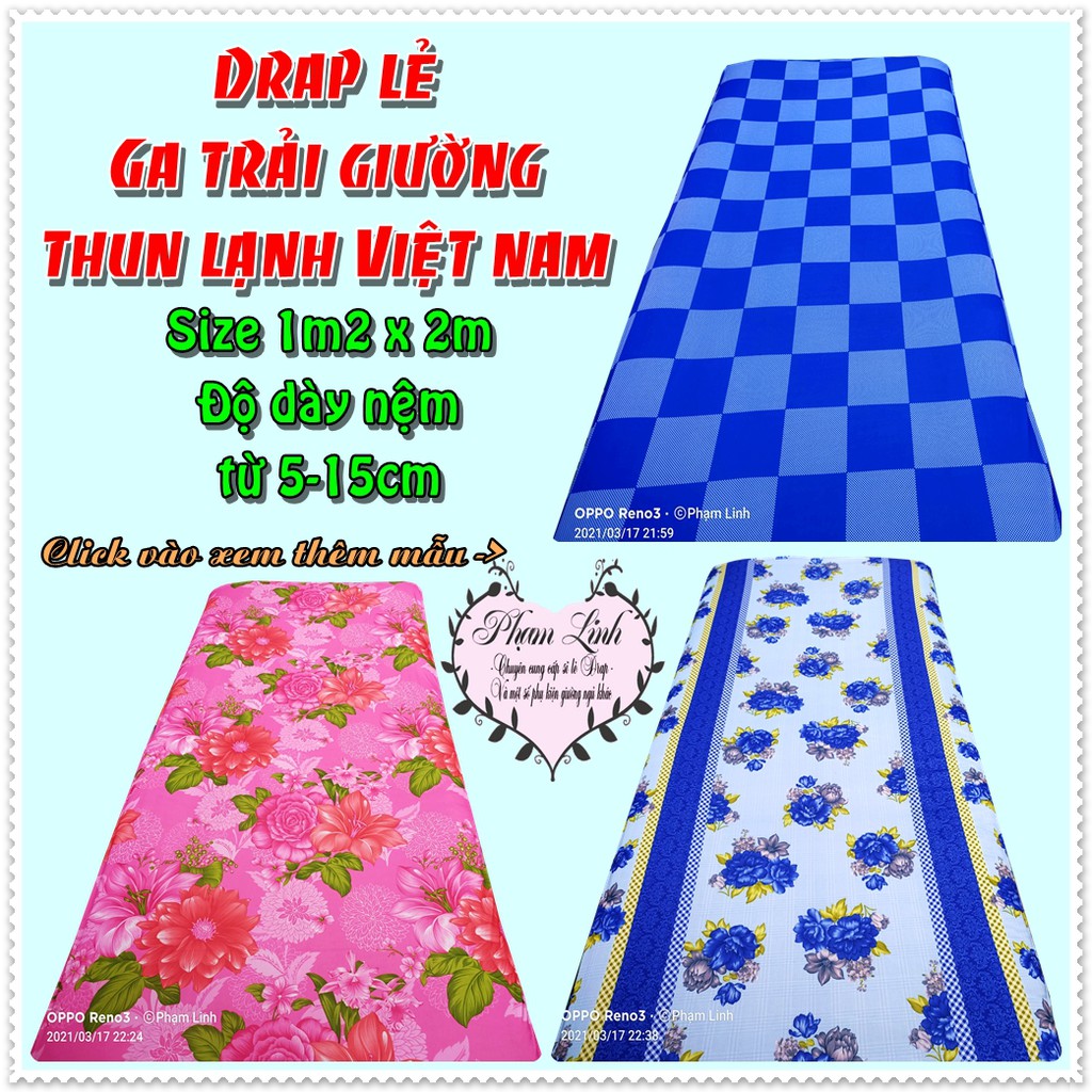 Drap-Ga trải giường size 1m2 x 2m x 5-15cm thun lạnh Việt Nam sợi Jersay (Sẹc xây) || Độ dày drap 18-19cm || Chỉ 1 drap