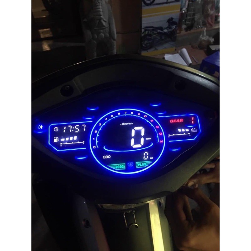 Đồng hồ điện tử 2017-2023 PLUS gắn Wave Alpha 110, Wave RS , Wave 50cc full led lcd