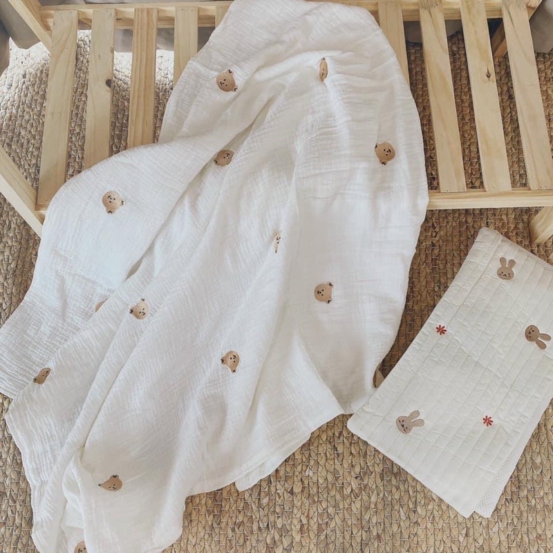 Chăn gạc organic monona đa năng kích thước 85*135cm cho bé