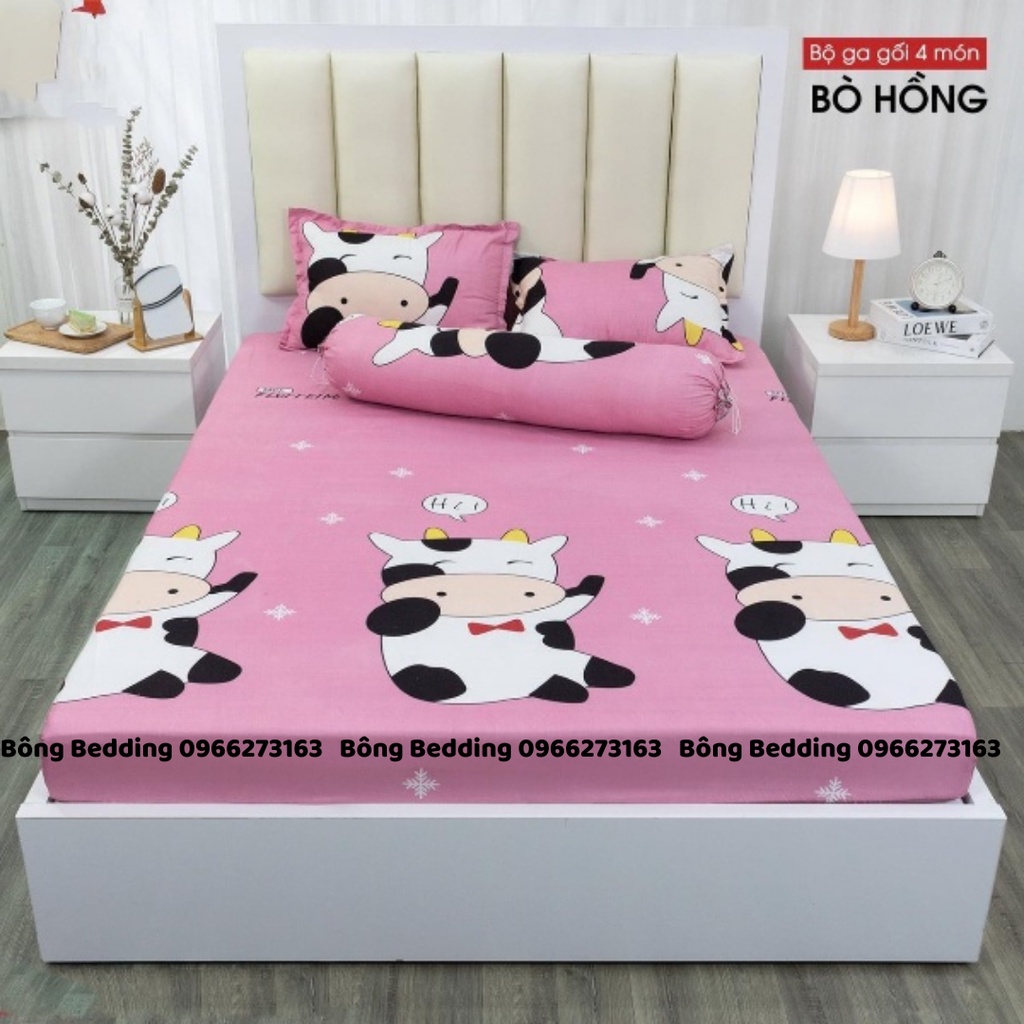 Bộ Ga Gối Cotton Poly Mẫu Mới, Drap Giường Ga Nệm Bo Chun Miễn Phí | BigBuy360 - bigbuy360.vn