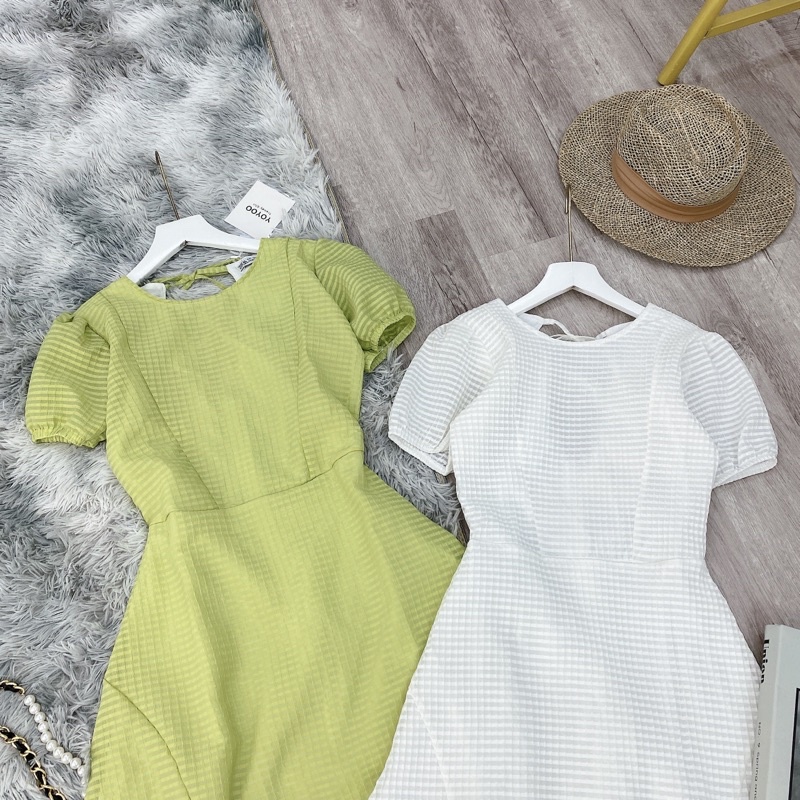 [ 𝐅𝐑𝐄𝐄 𝐒𝐇𝐈𝐏 ] VÁY XỐP KẺ HỞ LƯNG CHẤT XỐP QC CAO CẤP HÀNG MAY KỸ 2 LỚP CHUẨN FORM LĂM Ạ