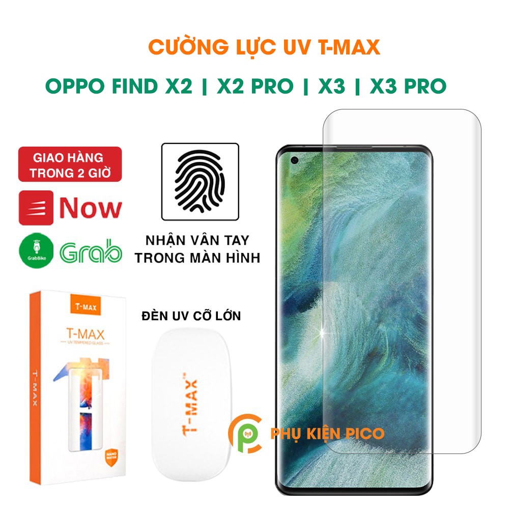 Kính cường lực Oppo Find X2 | Find X2 Pro | Find X3 | Find X3 Pro đèn UV cỡ lớn T-Max - Dán màn hình Oppo Find X2