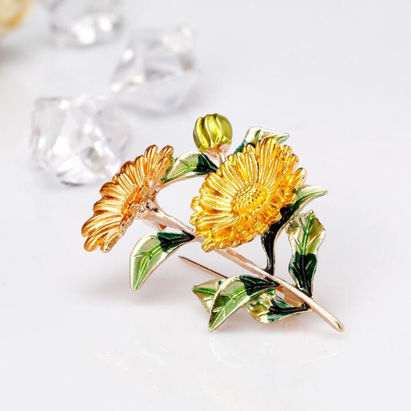 Plant Pin Multicolor Dress Decoration Daisy Brooch Oil Dripping Flower Corsage Lapel Brooch