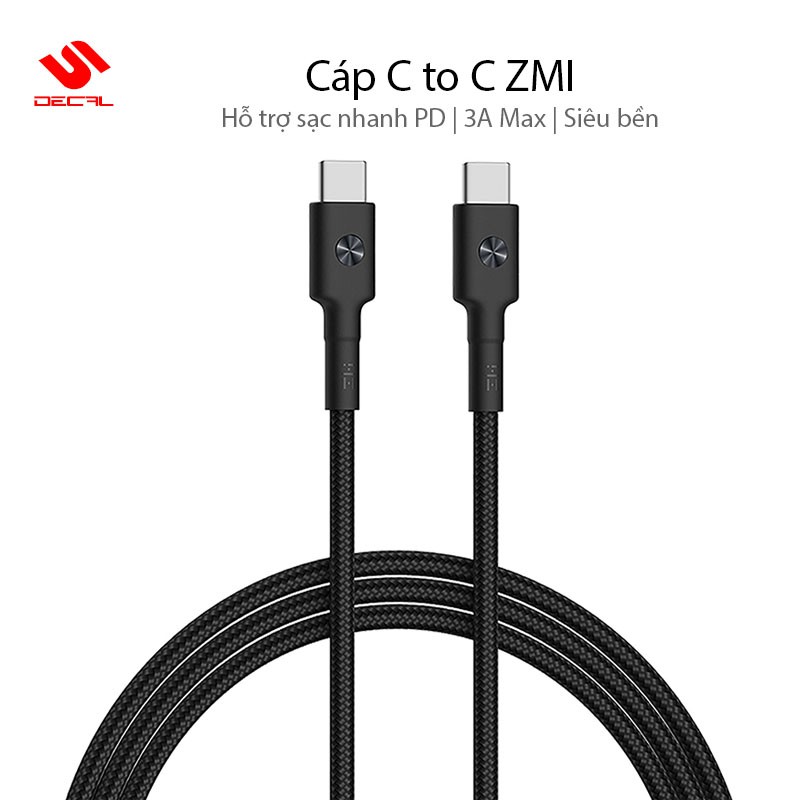 Cáp USB-C to USB-C ( 1m ), Siêu bền bọc sợi Kevlar ZMI Model AL303