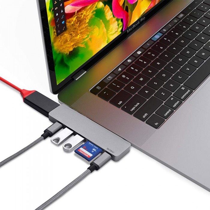 HUB adapter chuyển đổi 7-in-1 WIWU T8 hỗ trợ Macbook