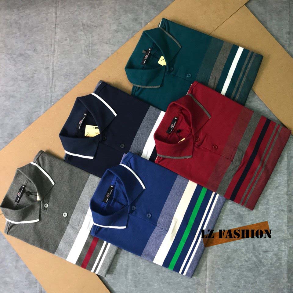 Áo thun nam có cổ sọc ngang, bo viền tay cao cấp - LZ FASHION - PS054 | BigBuy360 - bigbuy360.vn