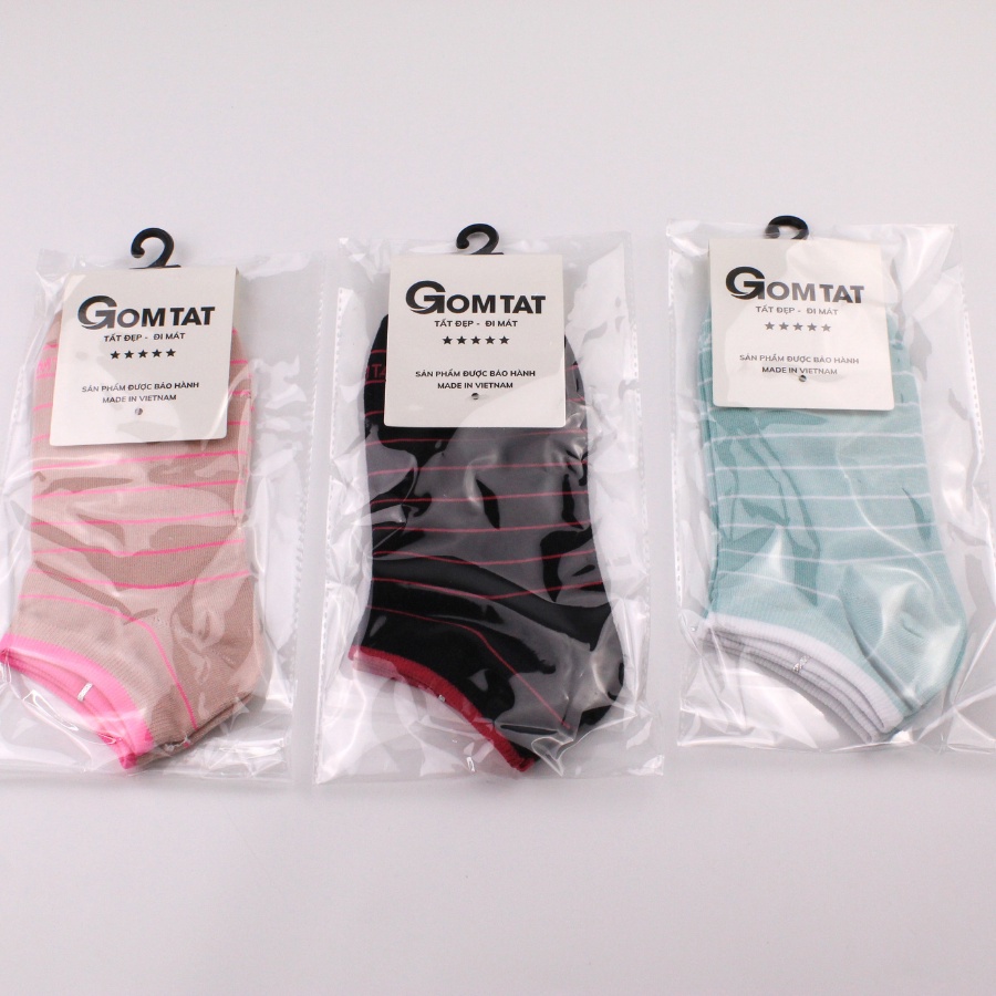 Tất nữ cổ ngắn GOMTAT chất liệu cotton cao cấp, vớ nữ cổ thấp êm mềm thoáng mát - NUNGAN-VSTAR-501