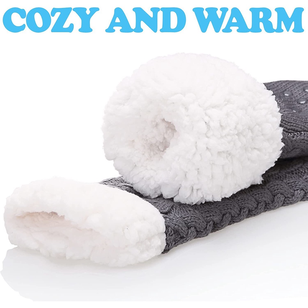 soft Slippers Boots Bootle Fuzzy Socks Warm Winter Thick Comfy Fleece Non Slip