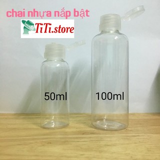 Chai Nhựa Chiết Mỹ Phẩm Nắp Bật 50ml/100ml