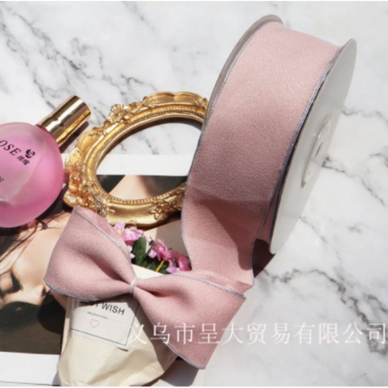 Ruy băng vải có viền kích cỡ 4cm làm phụ kiện handmade