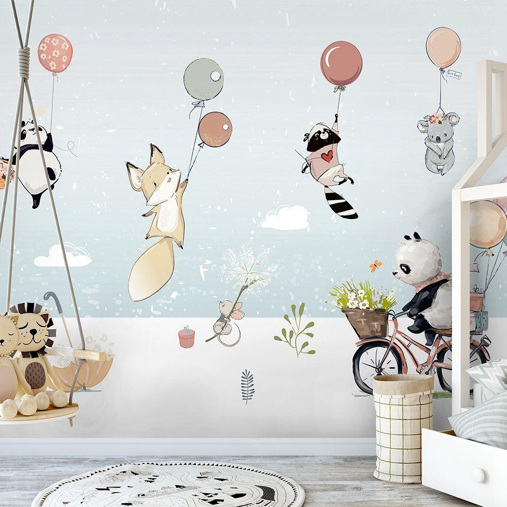 Sticker Dán Tường Họa Tiết Động Vật Dễ Thương Bắt Mắt