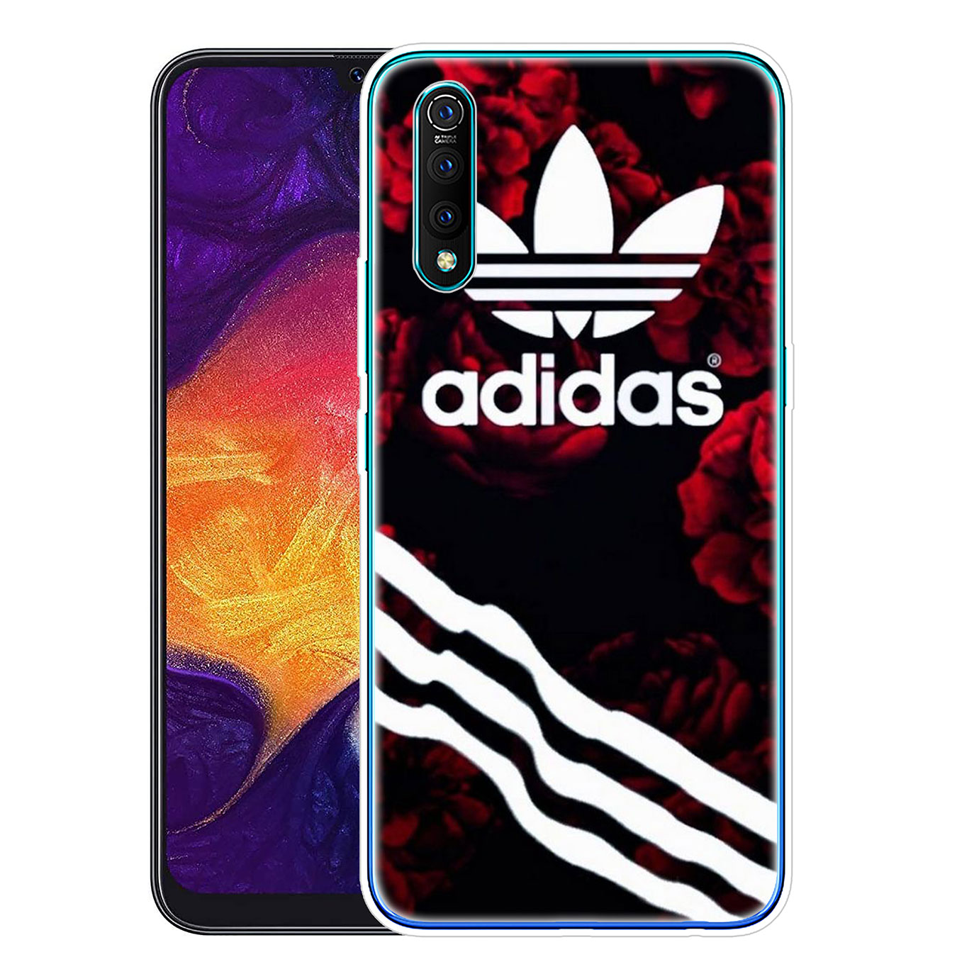 Ốp lưng silicon họa tiết logo Adidas cho Samsung Galaxy A71 A70 M20 A6 Plus A7 A8 A9 2018 A6+ S7 Edge