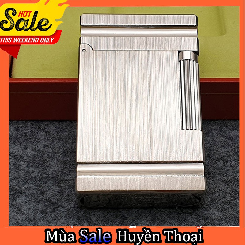 𝐇𝐨̣̂𝐩 𝐐𝐮𝐞̣𝐭 𝐁𝐚̣̂𝐭 𝐋𝐮̛̉𝐚 Quẹt Bật Khò Đánh Lửa DuPont D55T Bạc Xước Cắt Cạch Cao Cấp